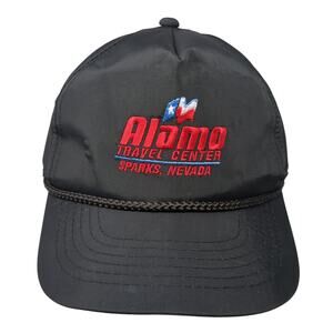 Alamo Travel Center Sparks Nevada 5 Panel Cap Black OS Adjustable Rope Young An